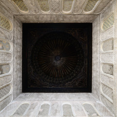 The interior of the Madrasa Bou in Fez. Detail of the vault of the roof.