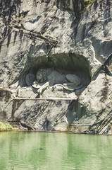 Dying lion monument (Lion of Lucere) in Lucerne, Switzerland