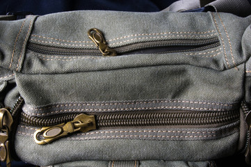 fittings and zips hand bag