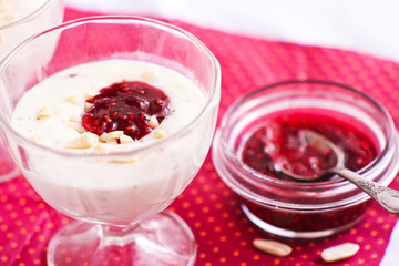 Milk pudding with nuts