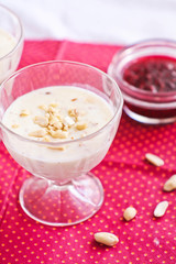 Milk pudding with nuts