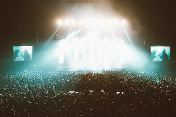 Naklejka premium People on a concert in a big concert hall