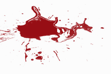 Image for make brush splash blood in red color and white style