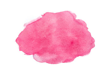 Abstract Red Watercolor Isolated On White Backgrounds, Hand Paint On Paper.