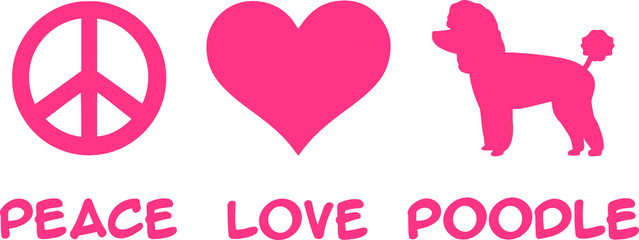 Peace love Poodle slogan