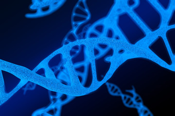 3d modeling, blue DNA modeling