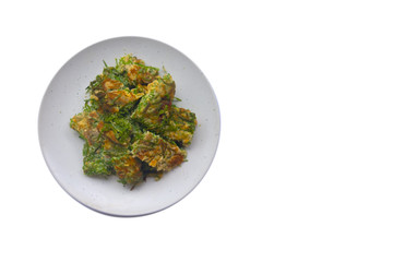 Fried Egg With Climbing Wattle or cha-om omelettes