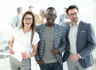 Fototapeta premium group of successful business people on the background of the office