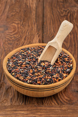 Black rice in a bowl