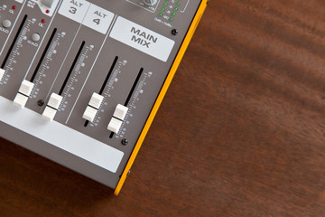 Audio studio sound mixer equalizer board controls