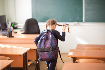 student leaves class. end of school year. the lessons are over