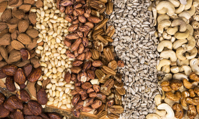 Gesunde Nüsse und Kerne