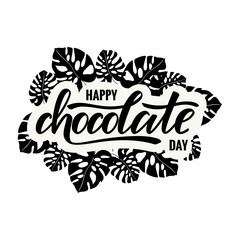 Happy chocolate day typography lettering
