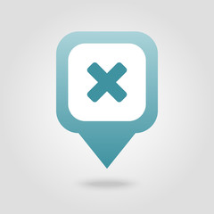 Obraz premium Delete pin map icon. Map pointer, markers.