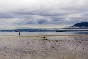 Ocean view from kitsilano Beach Park, Vancouver, BC, Canada.