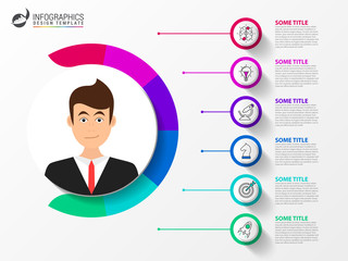 Infographic design template. Creative concept with 6 steps