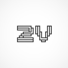 Initial Letter ZV Logo Template Vector Design