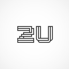 Initial Letter ZU Logo Template Vector Design