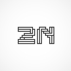 Initial Letter ZN Logo Template Vector Design