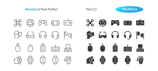 Devices UI Pixel Perfect Well-crafted Vector Thin Line And Solid Icons 30 2x Grid for Web Graphics and Apps. Simple Minimal Pictogram Part 2-3