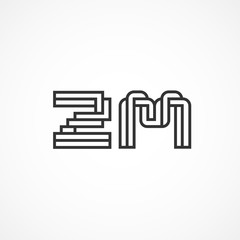 Initial Letter ZM Logo Template Vector Design