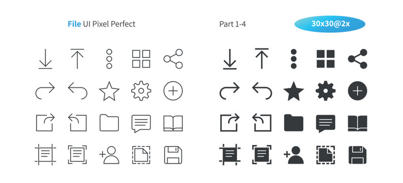 File UI Pixel Perfect Well-crafted Vector Thin Line And Solid Icons 30 2x Grid for Web Graphics and Apps. Simple Minimal Pictogram Part 1-4