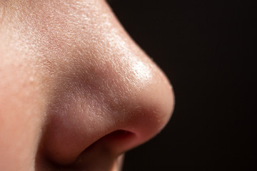 Women's nose, close-up