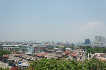 landscape building and street of bangkok city