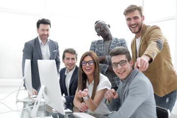 successful business team in the workplace