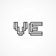 Initial Letter VE Logo Template Vector Design
