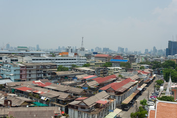 Obraz premium landscape building and street of bangkok city