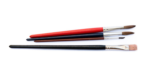 Set of paint brushes isolated on white background