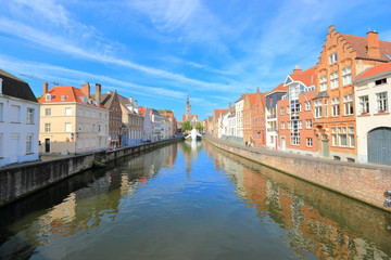 Naklejka na ściany i meble Spiegelrei and the Spinolarei in Bruges. Belgium , Europe.