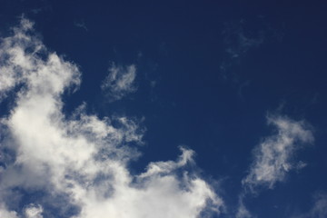 aerial scene with cloud on blue sky