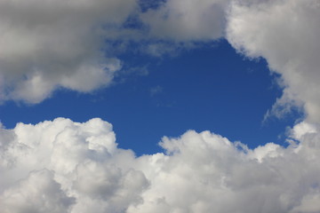 aerial scene with cloud on blue sky