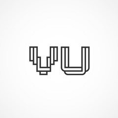 Initial Letter VU Logo Template Vector Design