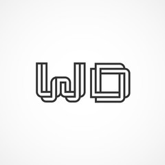 Initial Letter WD Logo Template Vector Design