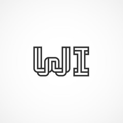 Initial Letter WI Logo Template Vector Design