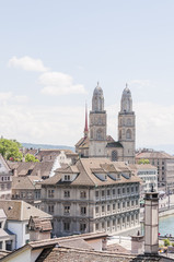 Zürich, Grossmünster, Stadt, Altstadt, Niederdorf, Limmat, Limmatquai, Altstadthäuser,...