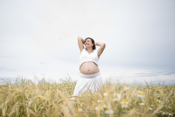 Pregnant Pretty Posing in the park