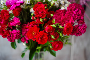 Fototapeta premium Bouquet roses of different colors