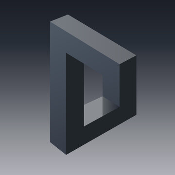 illusion d’optique - lettre D - symbole - énigme - concept - optique - mystère - vision - logo