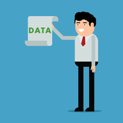 A man is showing a document