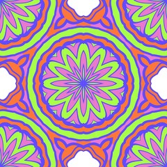 Fototapeta na wymiar Vector illustration. Modern floral geometric pattern. Seamless design for scrapbooking, background, interior