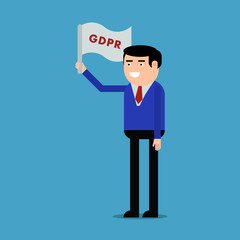 A man with the GDPR flag
