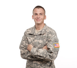 US Army Serviceman with Arms Crossed