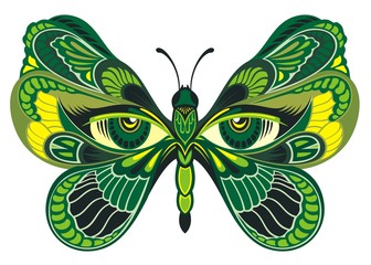 Colorful abstract butterfly for greeting card, coloring book, invitation, posters, texture backgrounds, placards, banners.