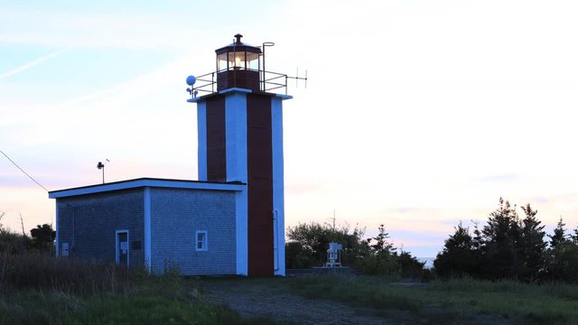 Timelapse Point Prim Lighthouse in Digby, Nova Scotia 4K