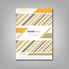 Brochures book or flyer with sloping colored stripes template