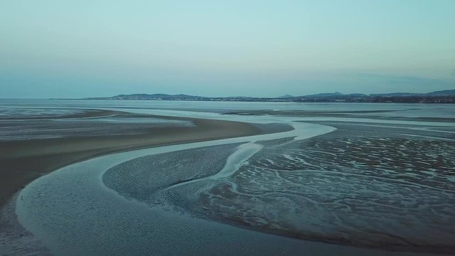4k aerial footage of beautiful seaside of Dublin Bay, Ireland